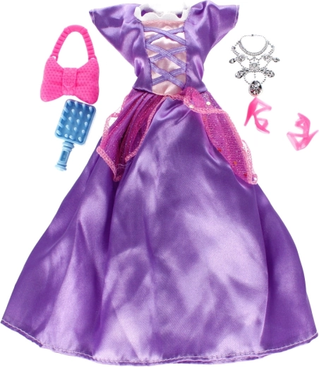 Robe longue pour poupée avec accessoires