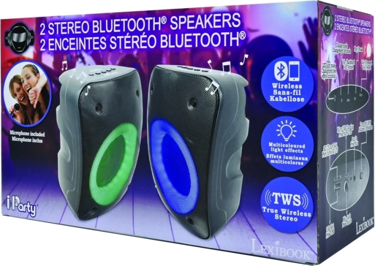Lexibook iParty ensemble d’enceintes Bluetooth portables avec microphone