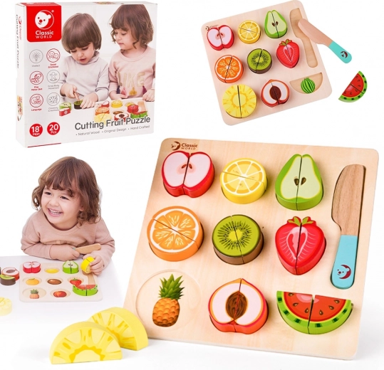 Classique Monde Fruits en Bois à Découper Montessori Ensemble