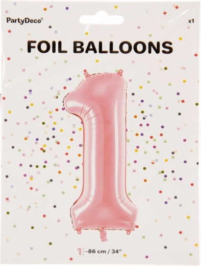 Ballon en aluminium rose chiffre 1 – 86 cm