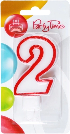 Bougie d’anniversaire chiffre 2 rouge