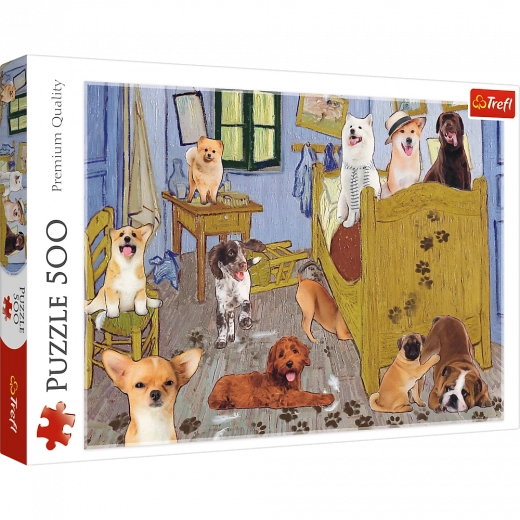 Puzzle 500 pièces – La Chambre de VAN GOGH : Révolution canine Trefl