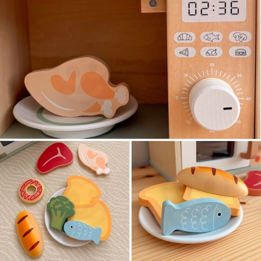 Aliments en bois pour les petits cuisiniers