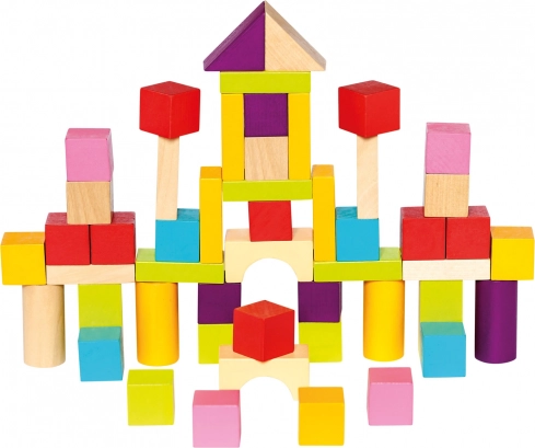 Blocs en bois dans un seau 50 pcs – nouvelles couleurs