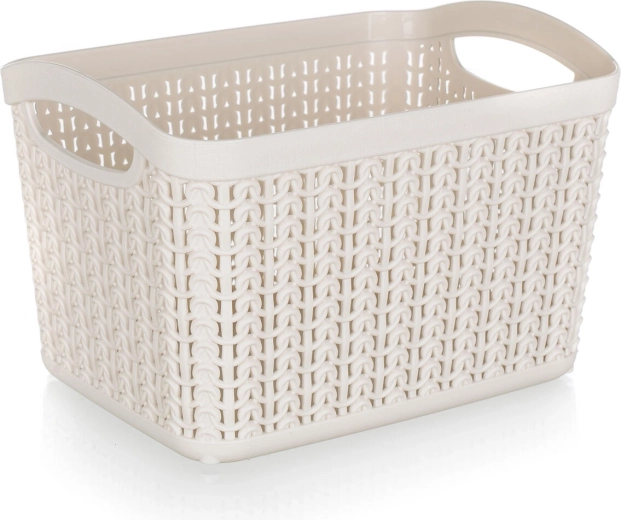 Panier aspect rotin 3,3 l crème 21 × 16 × 13,8 cm