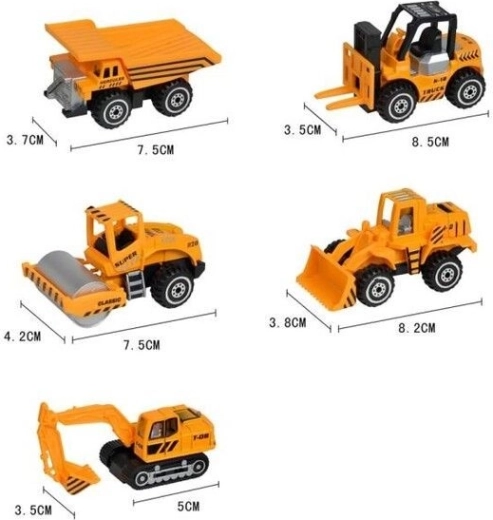 5 engins de chantier dans un seul set