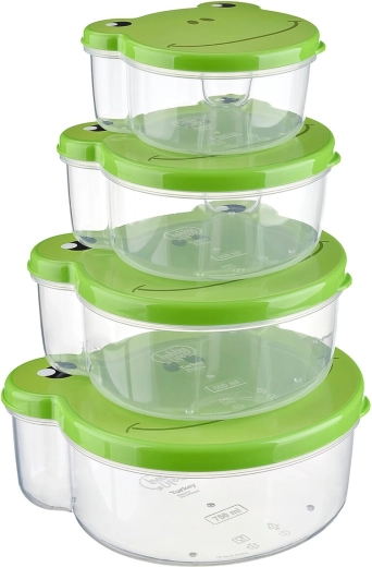 Boîtes à goûter Zoo grenouille, 4 pcs