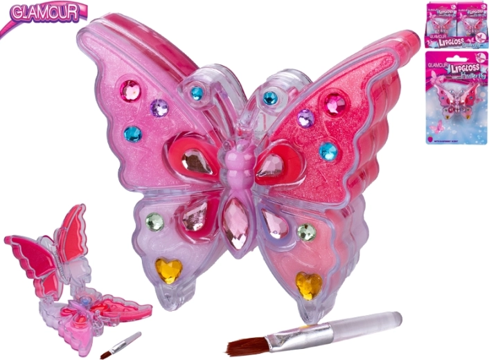 Brillant à lèvres en forme de papillon Glamour pour enfants 7 cm