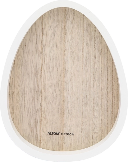 Plateau décoratif en bois en forme d’œuf 19,5 × 15,5 cm