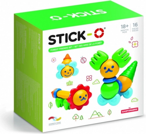 Jeu de construction magnétique Stick-O Amis de la forêt, 16 pièces