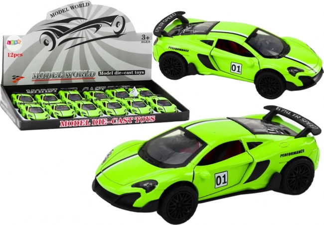 Voiturette Modèle Sportif 1:32 Moteur à Friction Métallique Vert