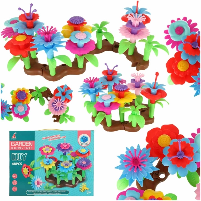 Kit de construction créatif jardin fleuri 48 pièces