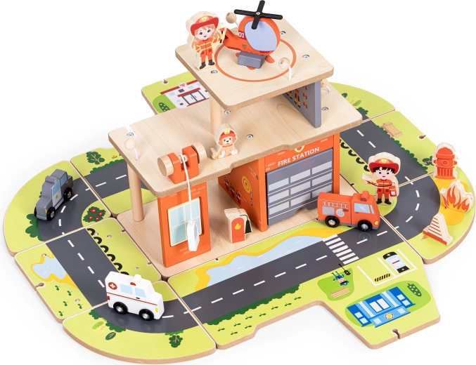 Station à deux étages avec héliport