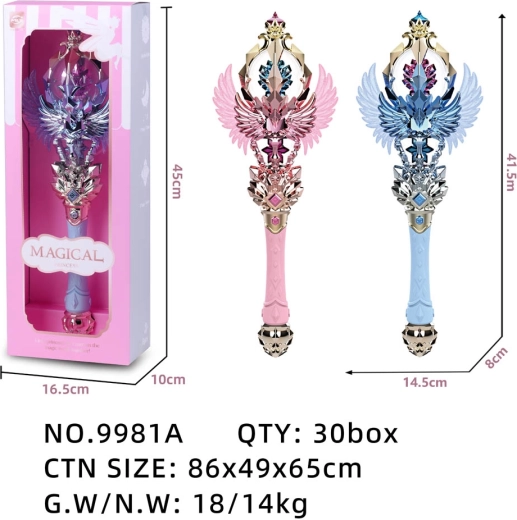 Baguette magique colorée pour petite princesse bleue - 1 pièce