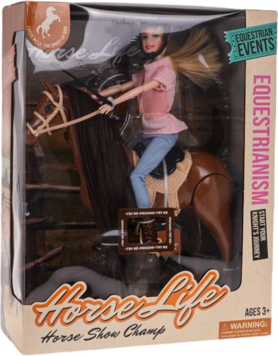 Poupée à cheval avec accessoires
