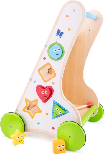 Chariot de marche en bois multifonctionnel pour enfants