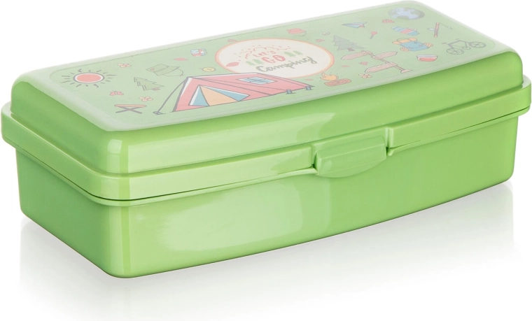 Boîte à goûter Camping, verte, 20 × 9,5 × 5,5 cm