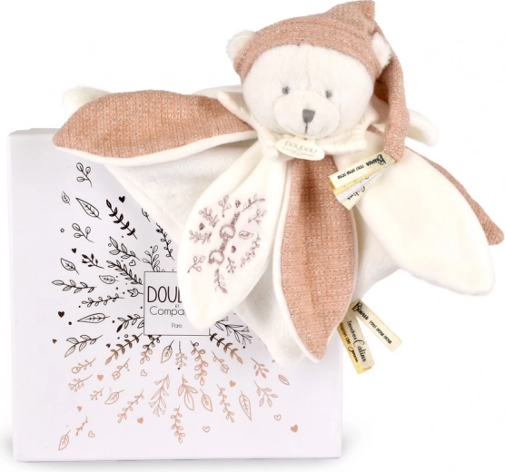 Ensemble cadeau Ourson en peluche avec bonnet 25 cm rose