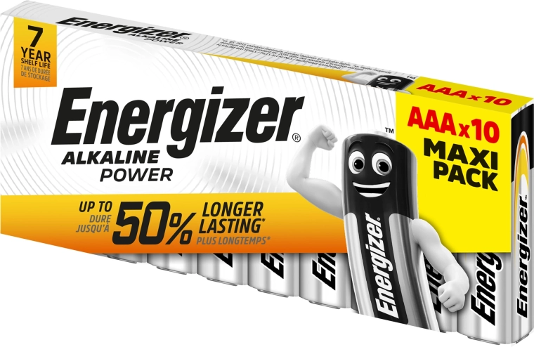 Piles alcalines Energizer AAA LR03 Pack Famille 10 pcs