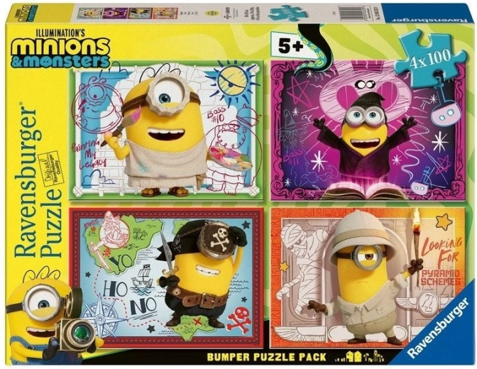 Puzzle Ravensburger Les Minions et les monstres 4x100 pièces