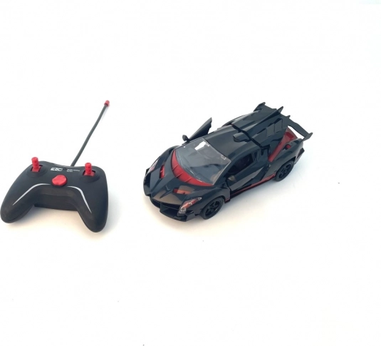 Voiture RC sportive rouge-noire à l'échelle 1:18