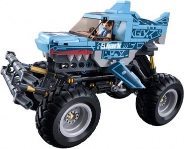 Sluban Power Bricks Tout-terrain à remontoir Requin Bleu