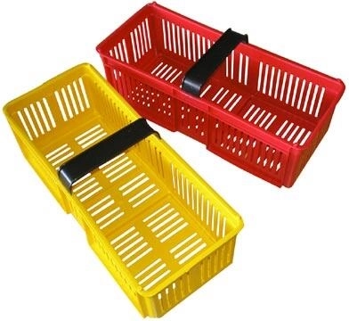 Panier à fruits en plastique 38 × 16 × 15 cm, assortiment de couleurs