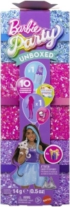 Poupée Barbie Party Reveal glamour pour fête, violette