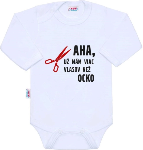 Body bébé imprimé New Baby Plus de cheveux que papa, 86 (12–18 mois)