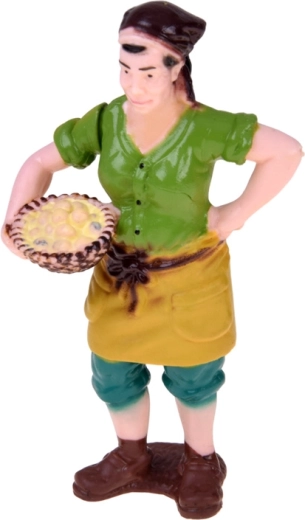 Fermière avec un panier d’œufs
