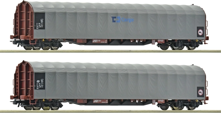 Roco set de 2 wagons à bâches coulissantes Rils-y à 4 essieux ČD Cargo (H0)
