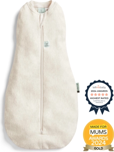 ErgoPouch Cocoon couverture d’emmaillotage et gigoteuse 2-en-1 Oatmeal Marle 0,2 TOG (3–6 mois)