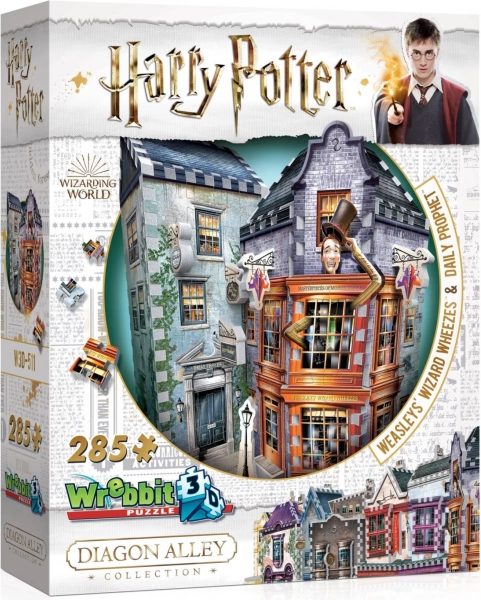 Puzzle 3D HARRY POTTER : Farces pour sorciers Weasley et La Gazette du Sorcier (285 pièces) – WREBBIT