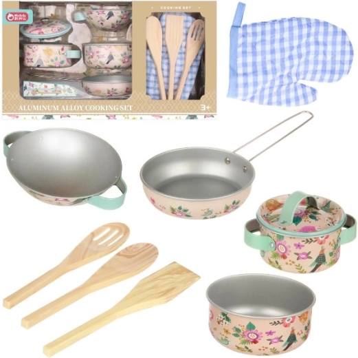 Set de cuisine en métal Vintage Floral pour enfants