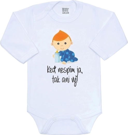 Body bébé New Baby avec imprimé « Quand je ne dors pas, vous non plus »