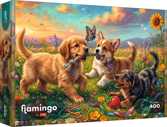 Puzzle Trefl Flamingo : Chiots joueurs 400 pièces