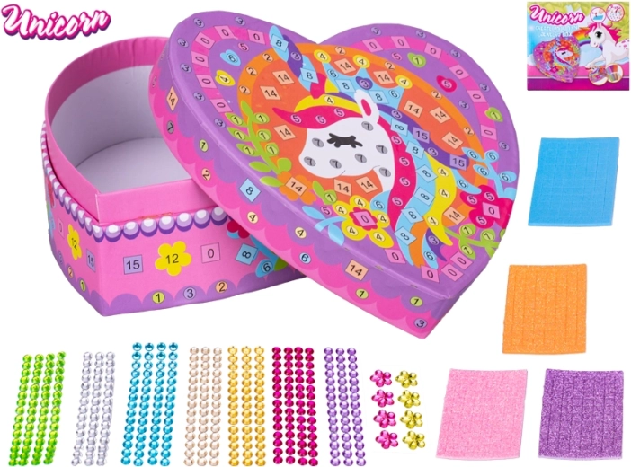 Licorne – kit pour coller des strass sur une boîte à bijoux