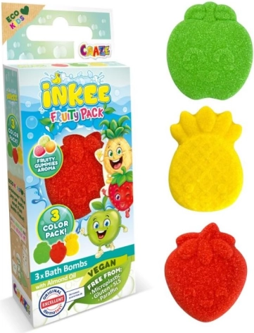 Inkee bombes de bain mini emballage variations fruitées