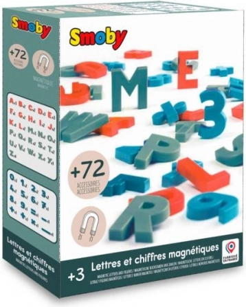 Lettres et chiffres magnétiques en trois couleurs