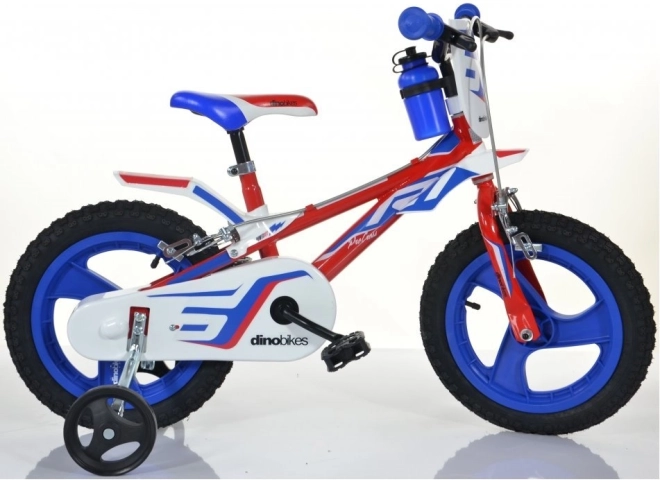 Vélo pour enfants Dino rouge-bleu-blanc 14 pouces
