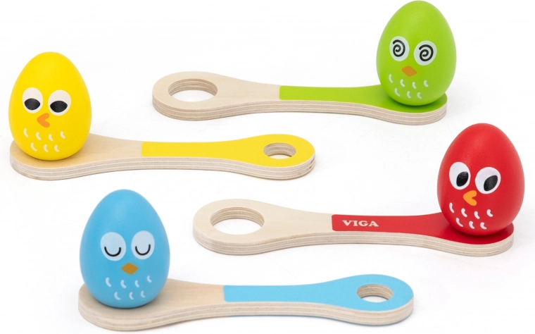VIGA course de l’œuf à la cuillère – jeu d’équilibre en bois pour enfants