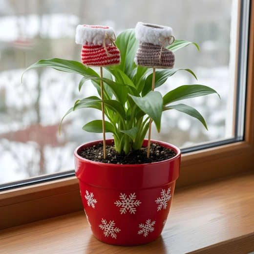 Décoration à piquer en forme de botte d’hiver - 1 pièce