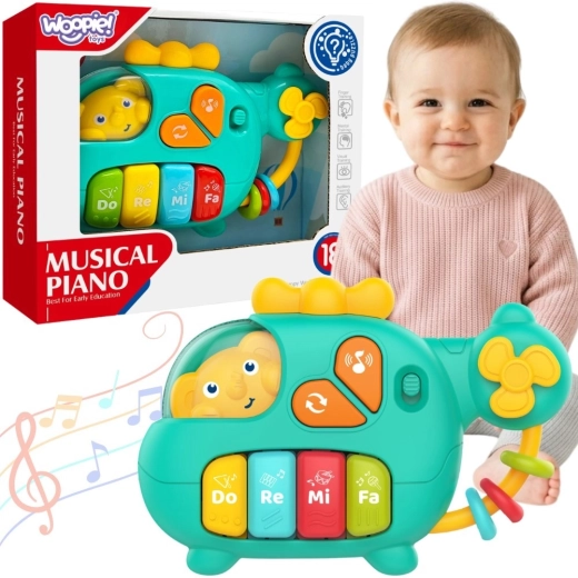 Piano interactif pour bébé Woopie – hélicoptère avec éléphant