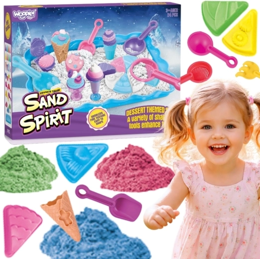 Woopie Sand Fairy sable cinétique – set glacier et desserts 24 pièces
