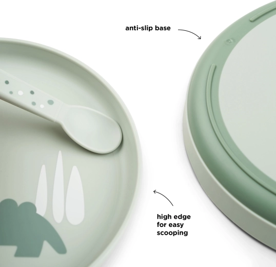 Done by Deer assiette enfant Foodie Croco verte