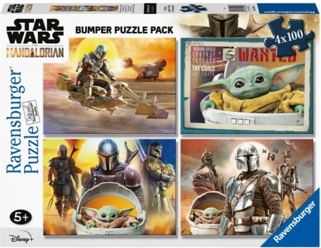 Puzzle RAVENSBURGER Star Wars : The Mandalorian 4×100 pièces