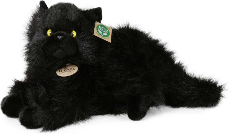 Rappa Chat en peluche noir couché 30 cm Eco-Friendly