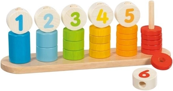 Goki puzzle en bois Apprenez à compter - Visages