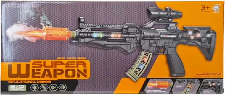 Jouet – fusil fumigène avec lumières et sons