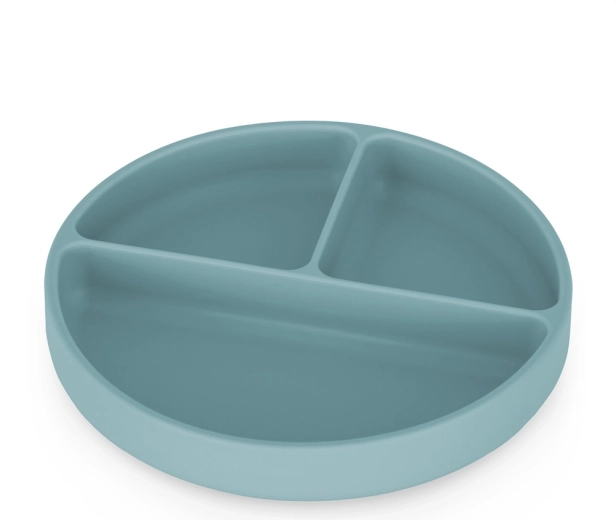 Petite&Mars assiette compartimentée en silicone avec ventouse take&match frosted sky 6m+